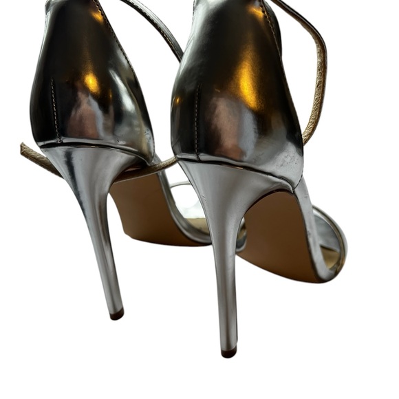 Silver Stiletto High Heels Size 9 - Picture 2 of 9